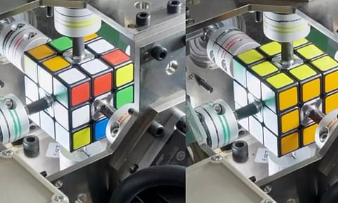 கண் இமைக்கும் நேரத்தில் ரூபிக்ஸ் கியூபை சால்வ் செய்து சாதனை படைத்த ரோபோ.. வைரல் வீடியோ