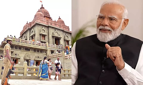 பிரதமர் வருகை எதிரொலி: சுற்றுலா பயணிகள் விவேகானந்தர் மண்டபத்துக்கு செல்ல தடை