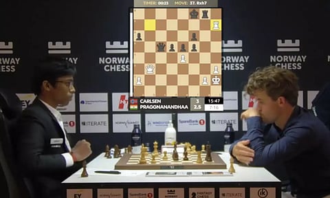 நார்வே செஸ் தொடர்: 3வது சுற்றில் கார்ல்சனை வீழ்த்தினார் பிரக்ஞானந்தா