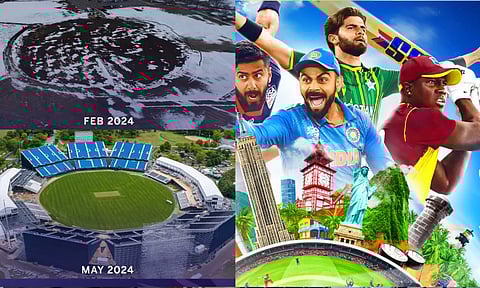 டி 20 உலகக் கோப்பை - தீயாக தயாரான இந்தியா- பாக். மோதும் மைதானம்.. வைரலாகும் புகைப்படம்