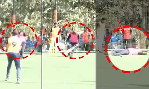 சிக்ஸர் அடித்த அடுத்த நொடியே சரிந்து விழுந்து உயிரிழந்த இளைஞர்.. பதறவைக்கும் வீடியோ