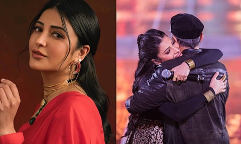 `என் தந்தையின் வசீகர சிரிப்பை கண்டு அளவற்ற மகிழ்ச்சி அடைந்தேன்'- ஸ்ருதிஹாசன்