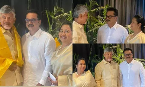 டெல்லிக்கு நேரில் சென்று சந்திரபாபு நாயுடுவுக்கு திருமண அழைப்பிதழ் வழங்கிய ராதிகா சரத்குமார்