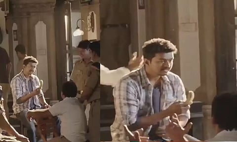 'துப்பாக்கி' படத்தில் விஜய்யின் வாழைப்பழ காமெடி.. வைரலாகும்  வீடியோ