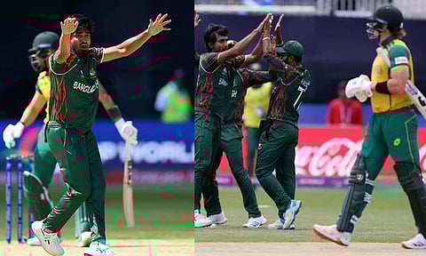 வங்காளதேசம் மிரட்டல் பந்து வீச்சு- 23 ரன்னில் 4 விக்கெட்டுகளை இழந்து தென் ஆப்பிரிக்கா திணறல்