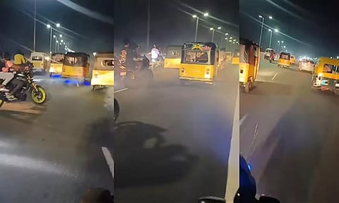 மீஞ்சூர்-வண்டலூர் சாலையில் `ஆட்டோ ரேஸ்': வீடியோ வைரல்