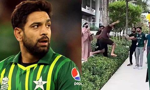 ட்ரோல் செய்தவரை இந்தியர் என நினைத்து அடிக்க சென்ற ஹரிஸ் ராஃப் - வைரலாகும் வீடியோ