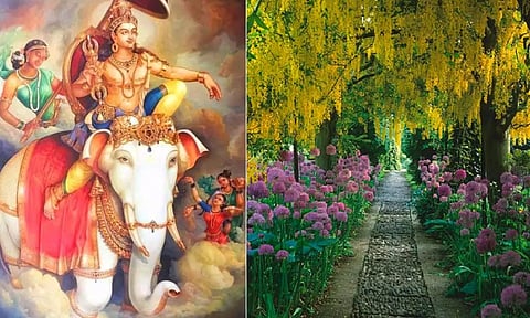 மன்னனின் தோட்டத்தில் இருந்து பூக்களை திருடிய இந்திரன்