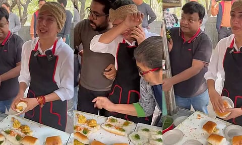 தள்ளுவண்டியில் வடா பாவ் விற்று தினமும் ரூ.40 ஆயிரம் சம்பாதிக்கும் இளம்பெண்