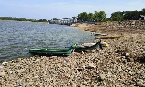 கிருஷ்ணா தண்ணீரை எதிர்பார்த்து காத்திருக்கும் பூண்டி ஏரி