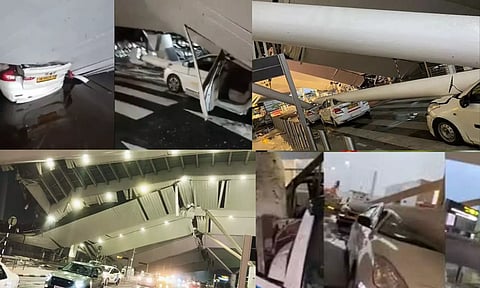 கனமழையால் இடிந்து விழுந்த டெல்லி விமான நிலைய மேற்கூரை.. ஒருவர் பலி - 6 பேர் படுகாயம்