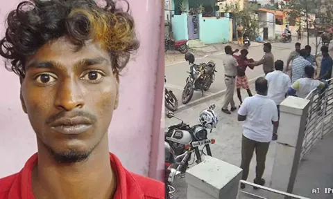வாலிபரை மடக்கி பிடித்த போலீசார்,  கைது செய்யப்பட்ட அருண்