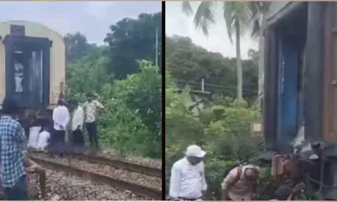 விரைவு ரயிலின் எஞ்சினில் இருந்து பெட்டிகள் கழன்றதால் பரபரப்பு!