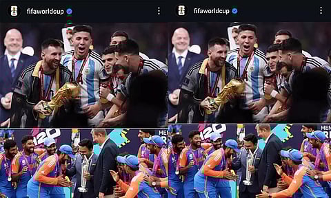 மெஸ்ஸி - ரோகித் புகைப்படத்தை இன்ஸ்டாவில் பகிர்ந்த பிபா அமைப்பு