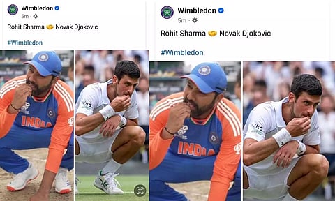 மைதானத்தில் புற்களை சாப்பிடும் ரோகித் - ஜோகோவிச் படத்தை இன்ஸ்டாவில் பகிர்ந்த விம்பிள்டன்