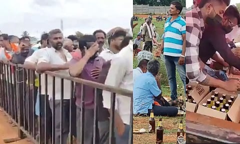 பா.ஜ.க எம்.பியின் மதுபான விருந்து.. மது பாட்டில்களுக்கு முண்டியடித்த தொண்டர்கள் - சர்ச்சை வீடியோ