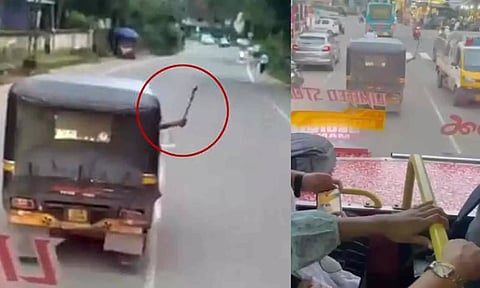 ஹாரன் அடித்த பேருந்து ஓட்டுநருக்கு அரிவாளை எடுத்து காட்டிய ஆட்டோ ஓட்டுநர் கைது