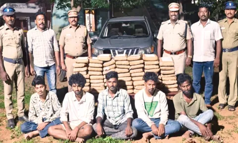 காரைக்குடி அருகே 124 கிலோ கஞ்சா பறிமுதல்: 5 பேர் கைது