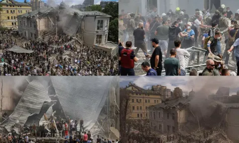 குழந்தைகள் மருத்துவமனை மீது ரஷியா ஏவுகணைத் தாக்குதல் - 20 க்கும் மேற்பட்டோர் பலி