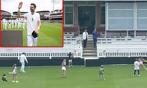 இங்கிலாந்து கேப்டன் பென் ஸ்டோக்ஸ் மகளுக்கு பந்துவீசிய ஆண்டர்சன் - வீடியோ