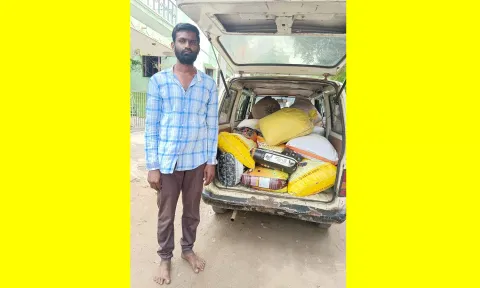 ஓசூர் அருகே 800 கிலோ ரேஷன் அரிசி கடத்தல்: டிரைவர் கைது