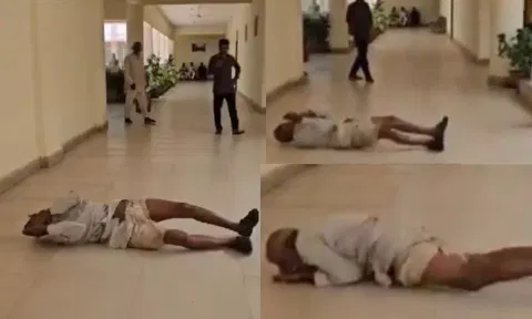 'நிலத்தை மாஃபியாக்கள் பிடுங்கி விட்டனர்'.. கலெக்டர் ஆபீஸ் தரையில்  புரண்ட விவசாயி - வீடியோ வைரல்