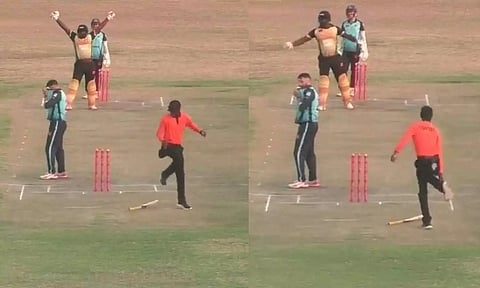 'என்ன தல நொண்டுற' - வெற்றி கொண்டாட்டத்தில் நடுவரை தாக்கிய வீரர்- வீடியோ வைரல்