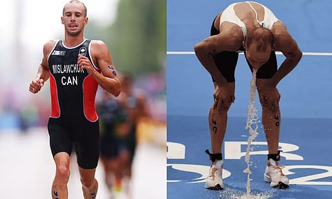 பாரீஸ் ஒலிம்பிக்ஸ் அரங்கத்திலேயே 10 முறை வாந்தி எடுத்த   கனடா வீரர்.. ஏன் தெரியுமா?  - வீடியோ