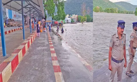 ஒகேனக்கல் காவிரி ஆற்றில் முன்னோர்களுக்கு தர்ப்பணம் கொடுக்க தடை