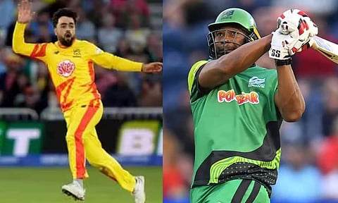 ரஷித் கான் ஓவரை பொளந்த பொல்லார்ட்: ஒரே ஓவரில் 5 சிக்சர்- வைரல் வீடியோ