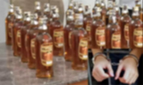 பொன்னேரி அருகே மதுபாட்டில் பதுக்கி விற்றவர் கைது