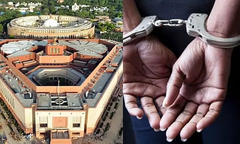 டெல்லி: பாராளுமன்ற வளாக சுவரை அளவெடுத்து உள்ளே குதித்த மர்ம நபர் கைது!