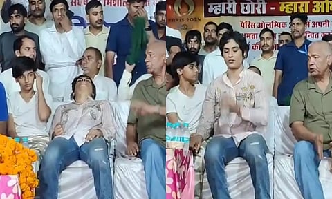 பாராட்டு விழாவில் மயங்கி விழுந்த வினேஷ் போகத்