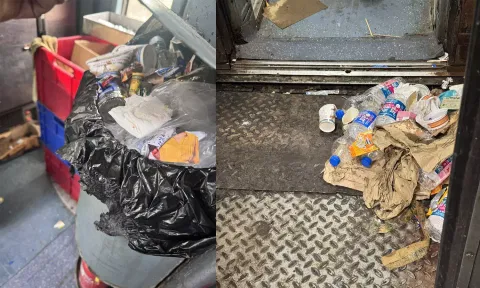 garbage in a Rajdhani train