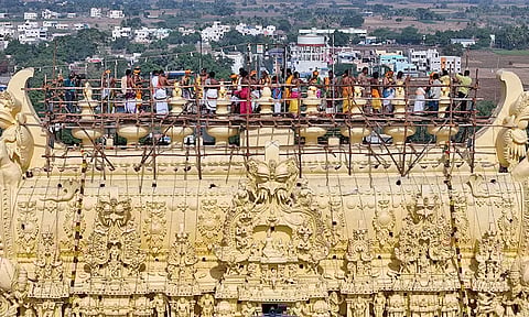 சங்கரன்கோவில் சங்கரநாராயண சுவாமி கோவிலில் கும்பாபிஷேகம்- திரளான பக்தர்கள் பங்கேற்பு