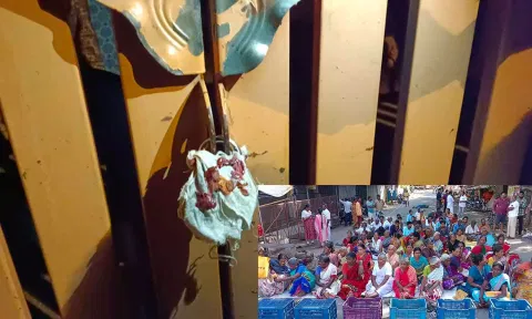 நள்ளிரவில் தினசரி காய்கறி மார்க்கெட்டை பூட்டி சீல் வைத்த நகராட்சி அதிகாரிகள்