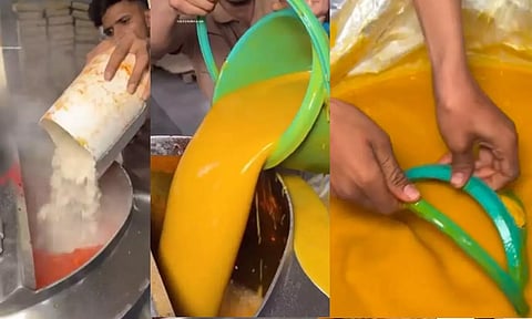 மாம்பழமே இல்லாமல் மாம்பழ ஜூஸ் தயாரிப்பது எப்படி?.. வைரல் வீடியோ