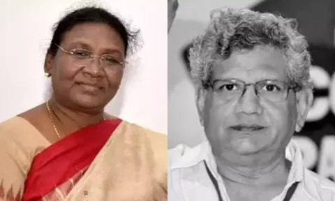 Droupadi Murmu and Sitaram Yechury