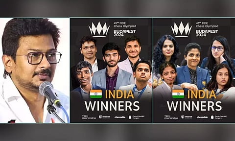 செஸ் ஒலிம்பியாட்: தங்கம் வென்ற இந்திய அணிக்கு அமைச்சர் உதயநிதி ஸ்டாலின் வாழ்த்து