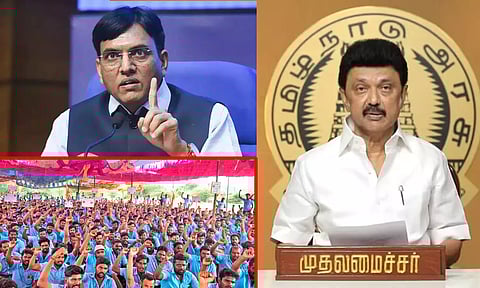 Samsung workers protest chennai