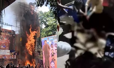 ஜூனியர் என்டிஆர் கட்அவுட்டுக்கு தீ வைப்பு.. ஆடு பலிக்கொடுத்து தேவரா ரிலீஸ் கொண்டாட்டம்.. சர்ச்சை