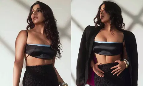 பிளாக் டிரெஸில் கிக் ஏற்றிய தனுஷ் பட நடிகை- வைரலாகும் புகைப்படம்