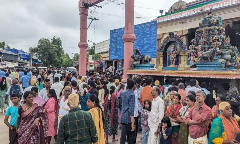 பழனியில் சாமி தரிசனத்திற்காக குவிந்த பக்தர்கள்