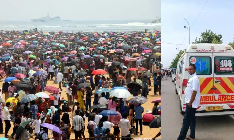 விமான சாகச நிகழ்ச்சி: கூட்ட நெரிசலில் சிக்கி 20 பேர் திடீர் மயக்கம்