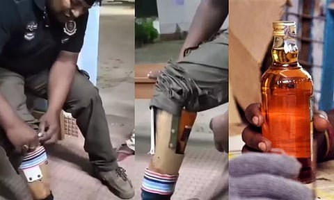 Physically-Challenged Man Smuggles Alcohol in His Prosthetic Leg in Bihar
