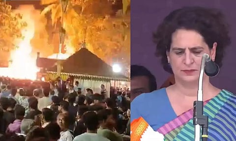 காசர்கோடு கோவில் திருவிழா பட்டாசு விபத்து செய்தி மிகுந்த கவலை அளிக்கிறது: பிரியங்கா காந்தி