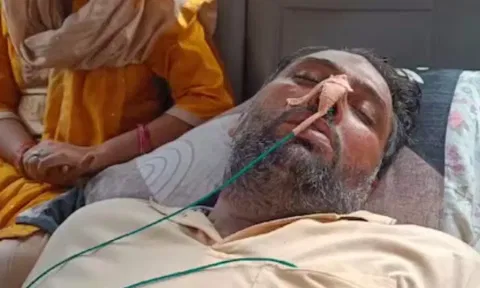 குடிக்க தண்ணீர் கேட்டவரை ஆசிட் குடிக்க வைத்த உ.பி. போலீசார்