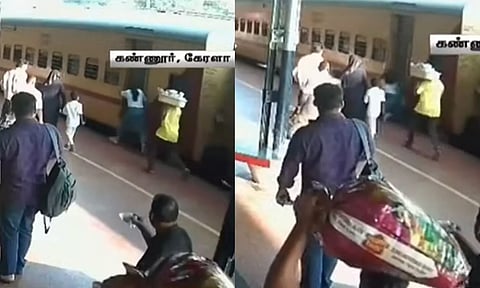 ஓடும் ரெயிலில் ஏற முயன்று தண்டவாளத்தில் சிக்கிய நர்சிங் மாணவி- பதற வைக்கும் சிசிடிவி காட்சி