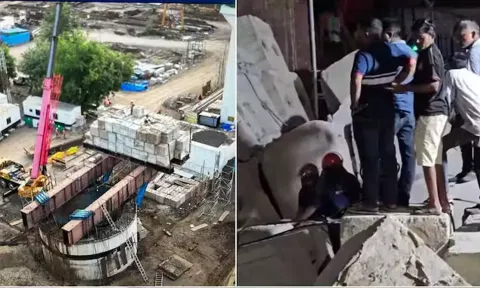 குஜராத்தில் கட்டப்பட்டு வரும் புல்லட் ரெயில் பாலம் இடிந்து விழுந்து விபத்து