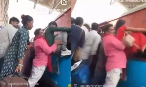மச மசன்னு நிக்காதீங்க.. ரெயிலில் சீட் பிடிக்க பயணிகளை அலேக்காக தூக்கி ஜன்னலில் நுழைத்த கூலி - வீடியோ